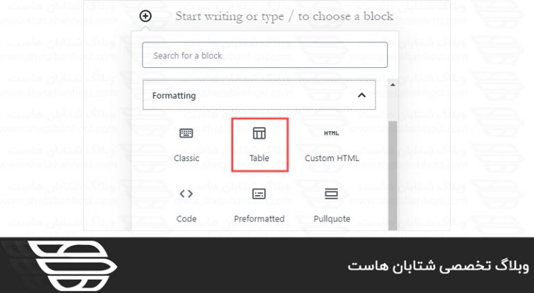 ساخت جدول در پست ها و صفحات وردپرس (بدون نیاز به HTML ) | وبلاگ شتابان هاست